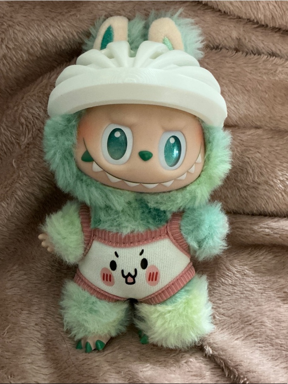 Labubu White Bike Helmet-doll not included